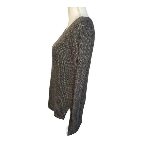 Simply Vera wang women’s xs asymmetrical‎ gray glittery sweater (oversized) - Picture 2 of 3